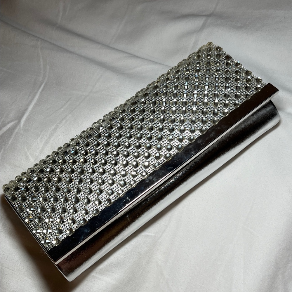 Call It Spring Silver Crystal Clutch